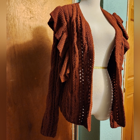 Universal Thread Ruffle Sweater Cardigan - Picture 2 of 5